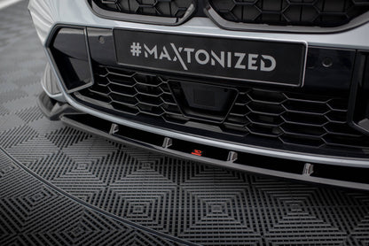 Maxton Front Ansatz V.1 für BMW 3er M340i / M-Paket G20 / G21 Facelift schwarz Hochglanz