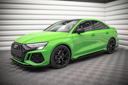Maxton Street Pro Seitenschweller Ansatz für + Flaps Audi RS3 Limousine 8Y schwarz Hochglanz