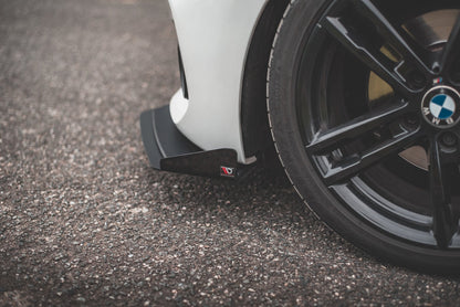 Maxton Robuste Racing Front Ansatz V.3 für passend +Flaps für BMW 1er F20 M-Paket Facelift / M140i  schwarz Hochglanz
