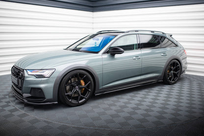 Maxton Seitenschweller Ansatz für Audi A6 Allroad C8 schwarz Hochglanz