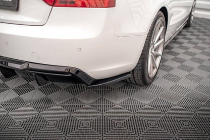 Maxton Heck Ansatz Flaps Diffusor für Audi A5 Coupe 8T Facelift schwarz Hochglanz