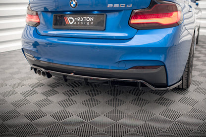 Maxton Mittlerer Diffusor Heck Ansatz DTM Look für BMW 2 M-Paket F22 schwarz matt