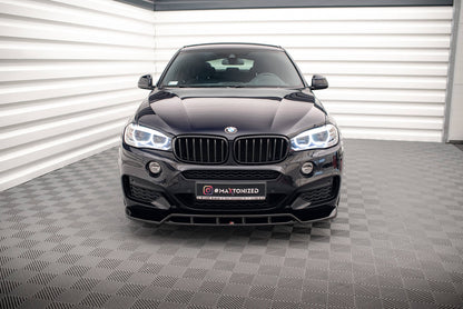 Maxton Front Ansatz V.2 für BMW X6 M-Paket F16 schwarz Hochglanz