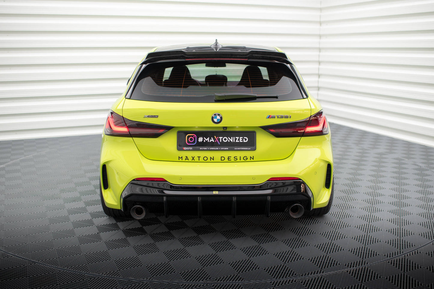 Maxton Diffusor Heck Ansatz V.3 für BMW 1er F40 M-Paket/ M135i (Einzelauspuff-Version)