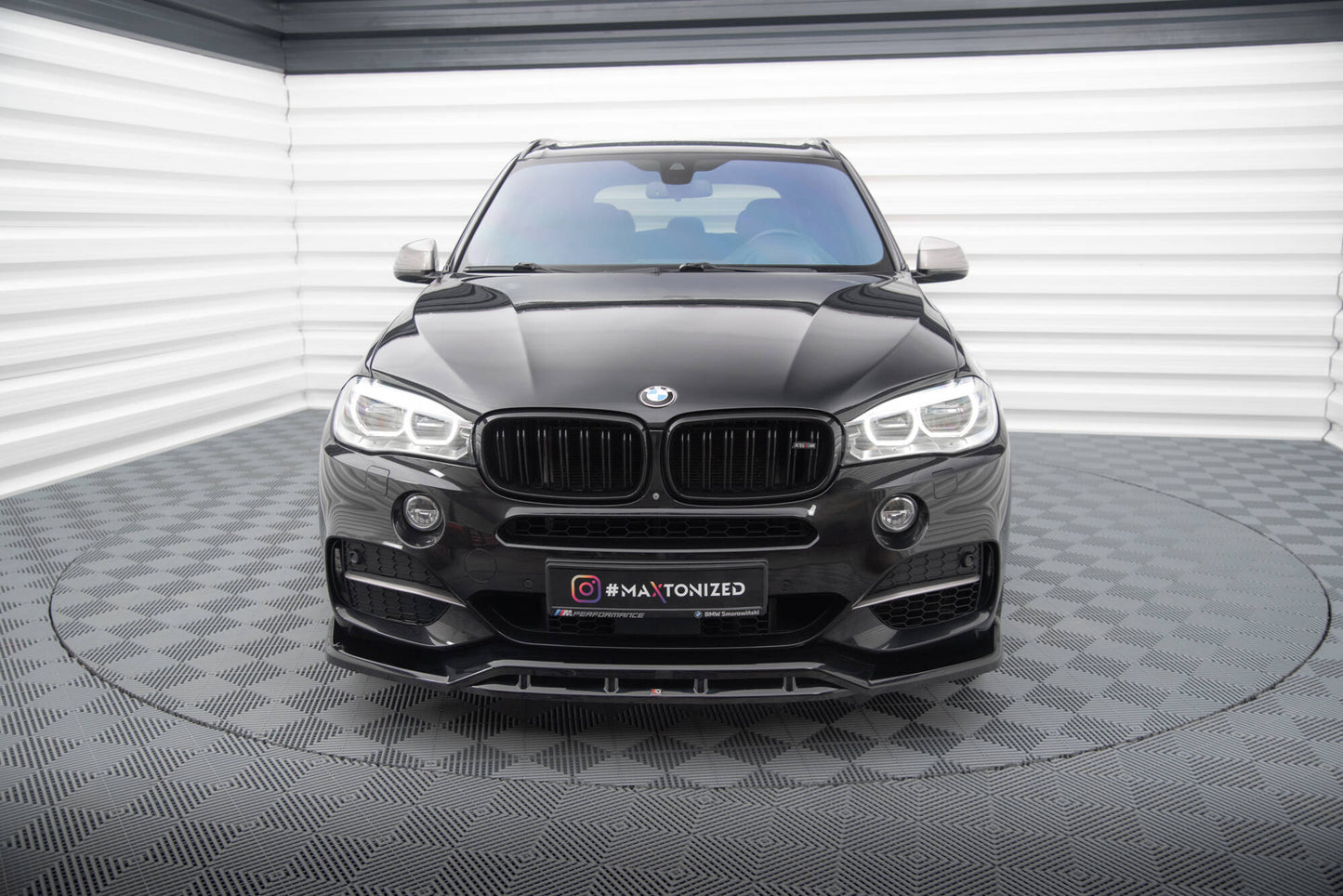 Maxton Front Ansatz V.3 für BMW X5 M-Paket F15 schwarz Hochglanz