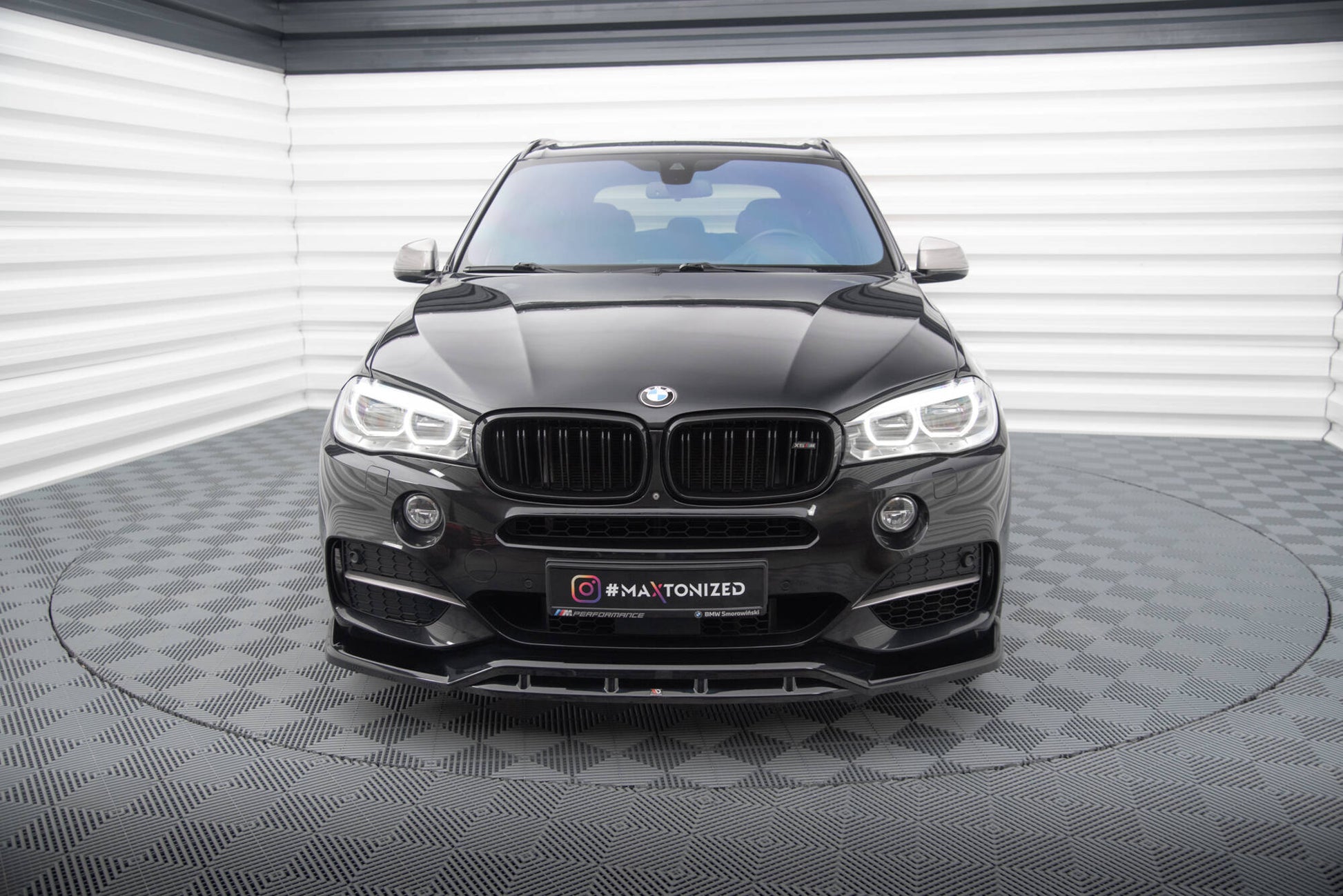 Maxton Front Ansatz V.3 für BMW X5 M-Paket F15 schwarz Hochglanz