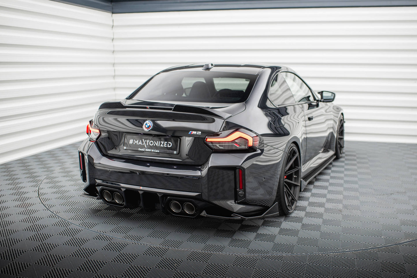 Maxton Heck Ansatz Flaps Diffusor V.6 für BMW M2 G87 schwarz Hochglanz