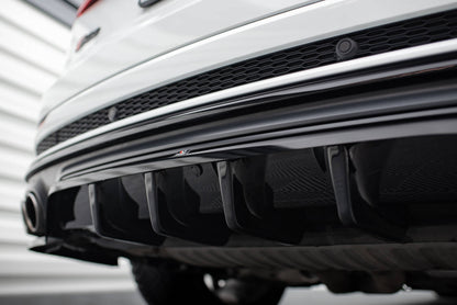 Maxton Mittlerer Diffusor Heck Ansatz DTM Look für Audi SQ8 Mk1  schwarz Hochglanz
