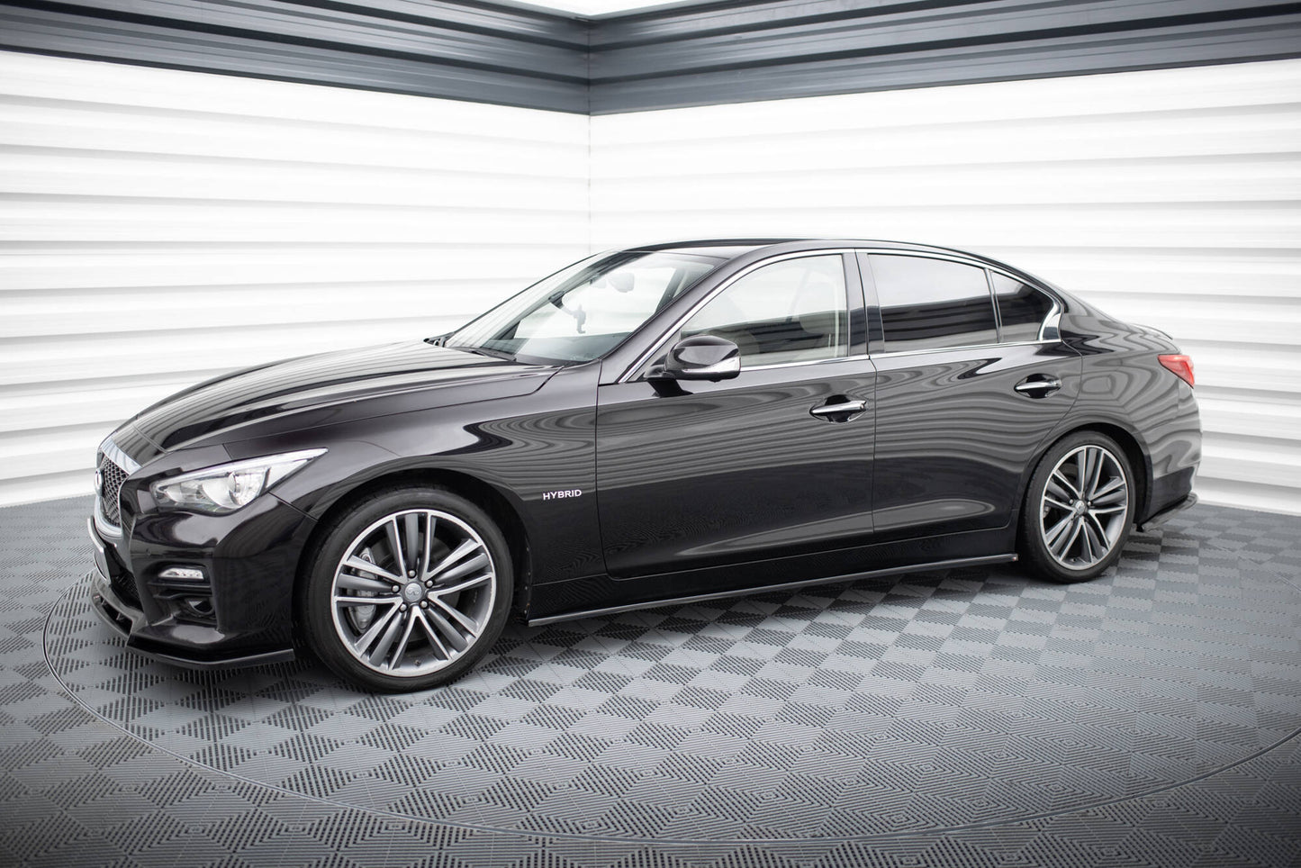 Maxton Seitenschweller Ansatz für V.2 für Infiniti Q50 S Mk1 schwarz Hochglanz