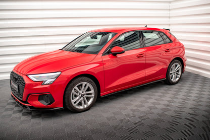Maxton Seitenschweller Ansatz für Audi A3 8Y schwarz Hochglanz