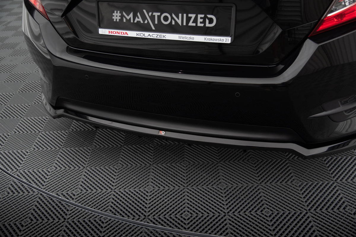 Maxton Mittlerer Diffusor Heck Ansatz DTM Look für Honda Civic Mk10 schwarz Hochglanz