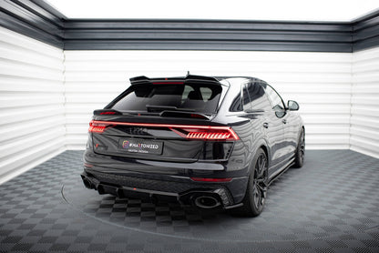 Maxton Niedriger Spoiler CAP für 3D Audi RSQ8 / SQ8 / Q8 S-Line Mk1 schwarz Hochglanz