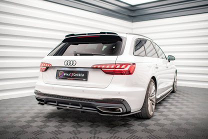 Maxton Mittlerer Diffusor Heck Ansatz DTM Look für V.1 Audi A4 S-Line B9 Facelift schwarz Hochglanz