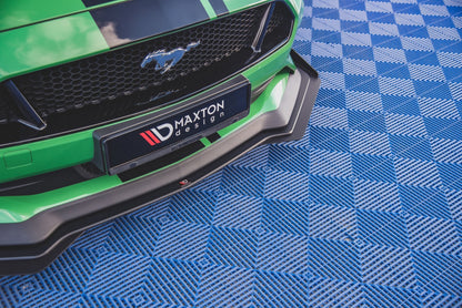 Maxton Street Pro Front Ansatz für V.1 für  + Flaps Ford Mustang GT Mk6 Facelift schwarz Hochglanz