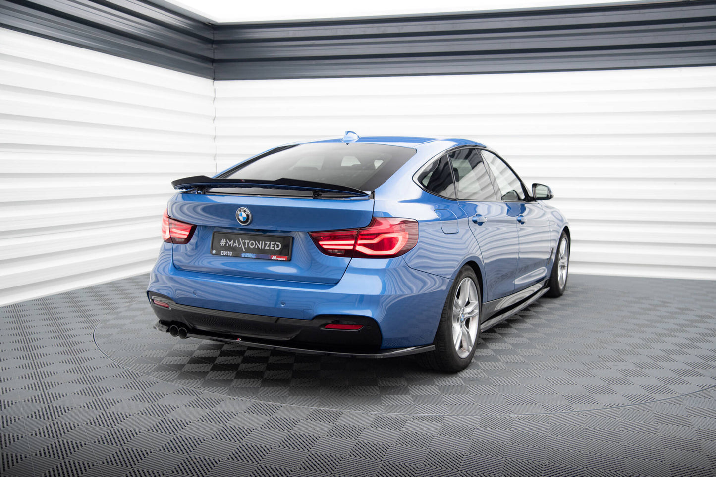 Maxton Heck Ansatz Flaps Diffusor für BMW 3er GT M-Paket F34 schwarz Hochglanz