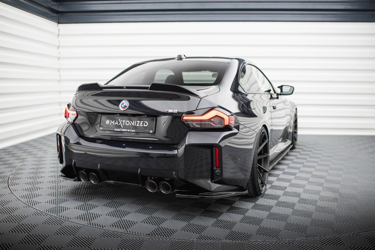 Maxton Heck Ansatz Flaps Diffusor V.1 für BMW M2 G87 schwarz Hochglanz