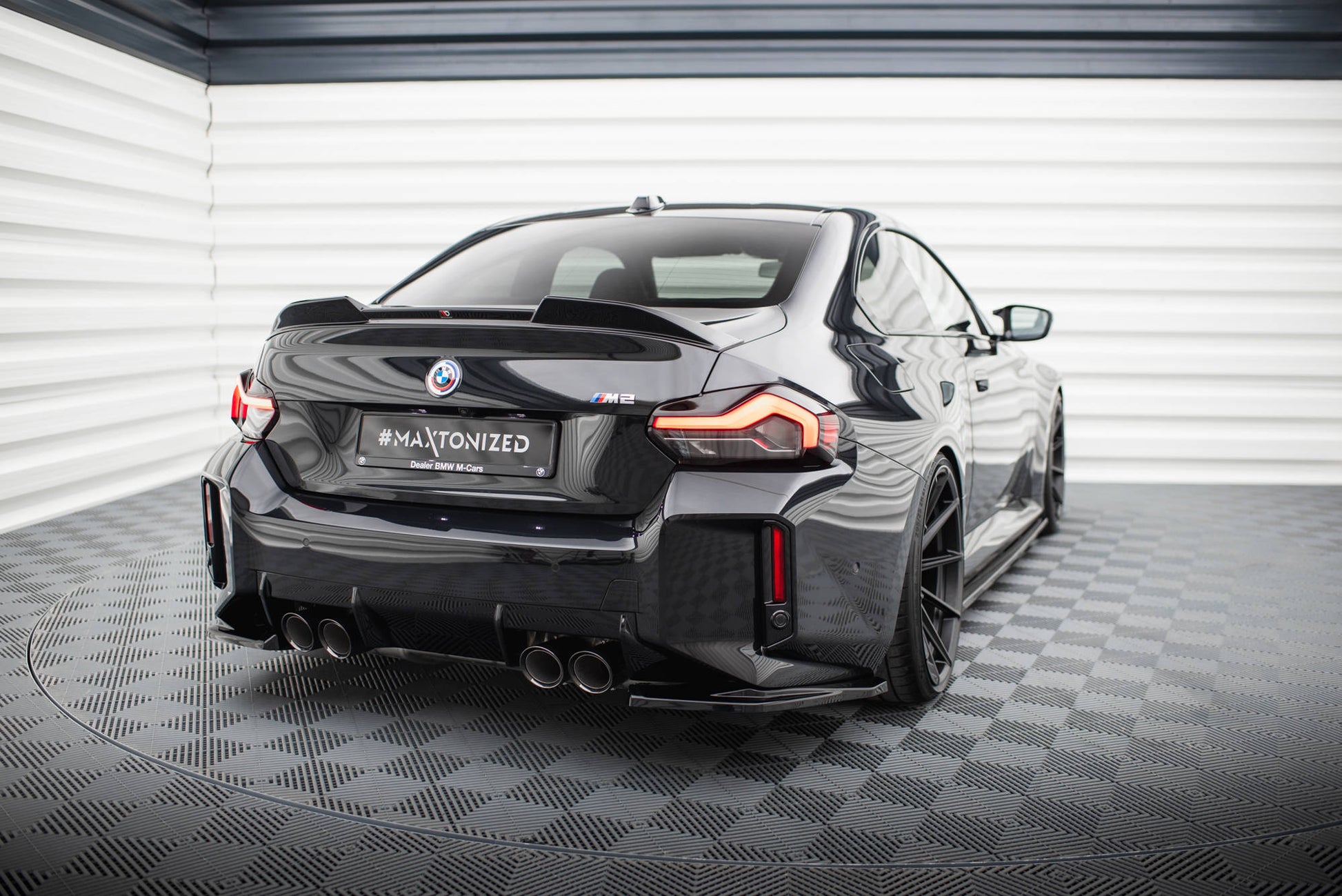 Maxton Heck Ansatz Flaps Diffusor V.1 für BMW M2 G87 schwarz Hochglanz