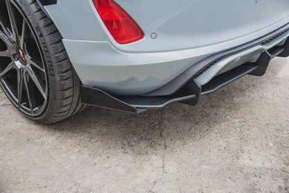 Maxton Robuste Racing Diffusor Heck Ansatz +Flaps für Ford Fiesta Mk8 ST schwarz Hochglanz