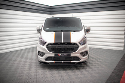 Maxton Front Ansatz für Ford Transit Custom ST-Line Mk1 Facelift schwarz Hochglanz