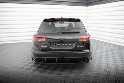 Maxton Heck Ansatz Flaps Diffusor für Audi RS6 Avant C6 schwarz Hochglanz