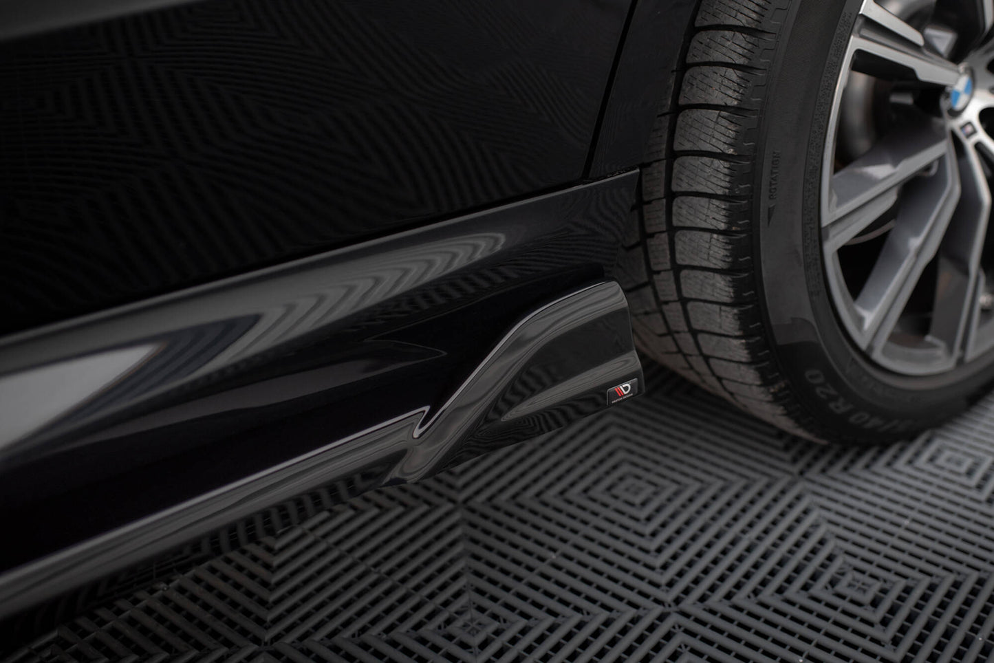 Maxton Seitenschweller Ansatz für V.2 für BMW X5 M-Paket G05 schwarz Hochglanz