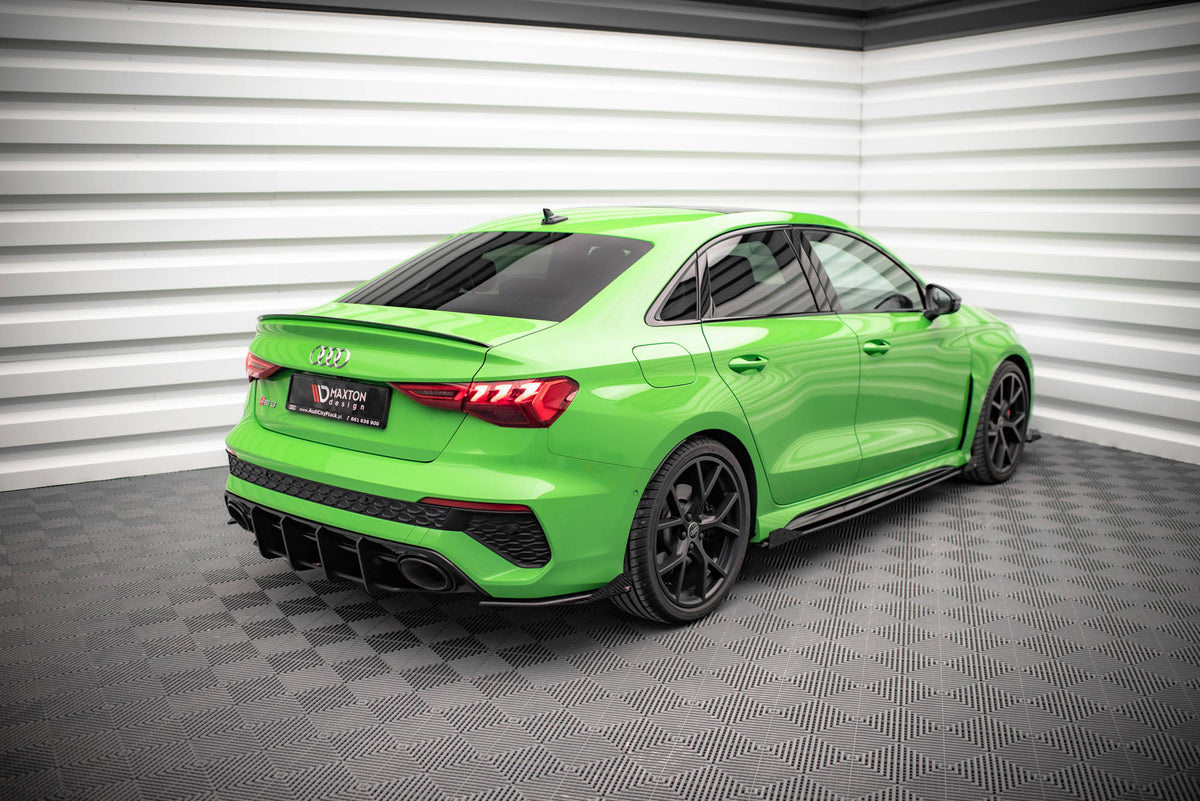 Maxton Street Pro Heck Ansatz Flaps Diffusor +Flaps für Audi RS3 Limousine 8Y schwarz Hochglanz
