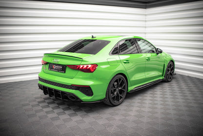 Maxton Street Pro Heck Ansatz Flaps Diffusor +Flaps für Audi RS3 Limousine 8Y schwarz Hochglanz