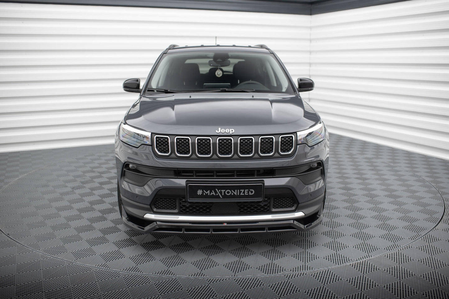 Maxton Front Ansatz für Jeep Compass Limited Mk2 Facelift schwarz Hochglanz