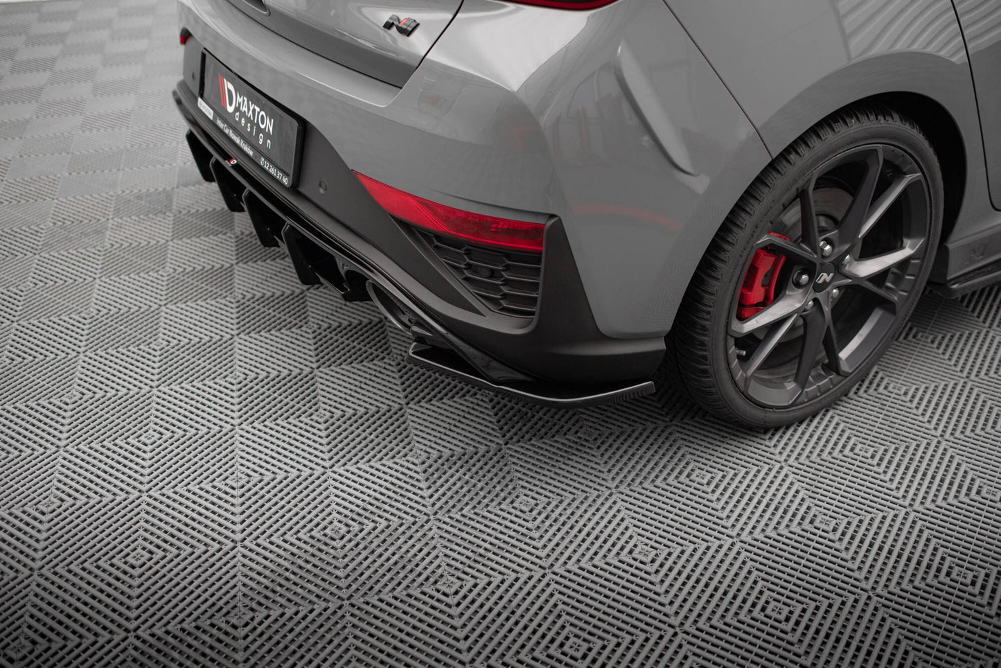 Maxton Heck Ansatz Flaps Diffusor V.5 für Hyundai I30 N Hatchback Mk3 Facelift schwarz Hochglanz