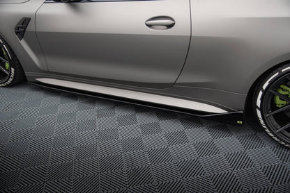 Maxton Seitenschweller Ansatz für V.3 für CSL Look BMW M4 G82 schwarz Hochglanz