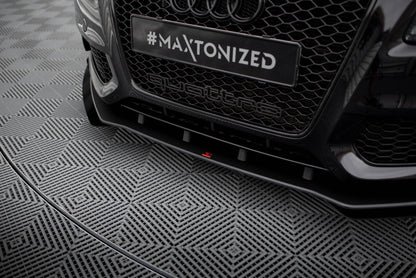 Maxton Street Pro Front Ansatz für +Flaps für + Flaps Audi S5 / A5 S-Line 8T schwarz Hochglanz