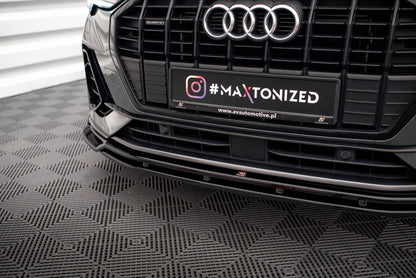 Maxton Front Ansatz V.2 für Audi Q3 S-Line F3 schwarz Hochglanz