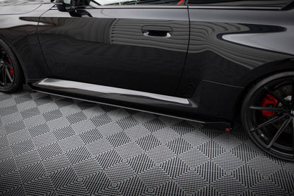 Maxton Street Pro Seitenschweller Ansatz für V.1 für + Flaps BMW M2 G87 schwarz Hochglanz