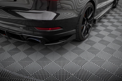 Maxton Street Pro Heck Ansatz Flaps Diffusor +Flaps für Audi RS3 Limousine 8V Facelift schwarz Hochglanz