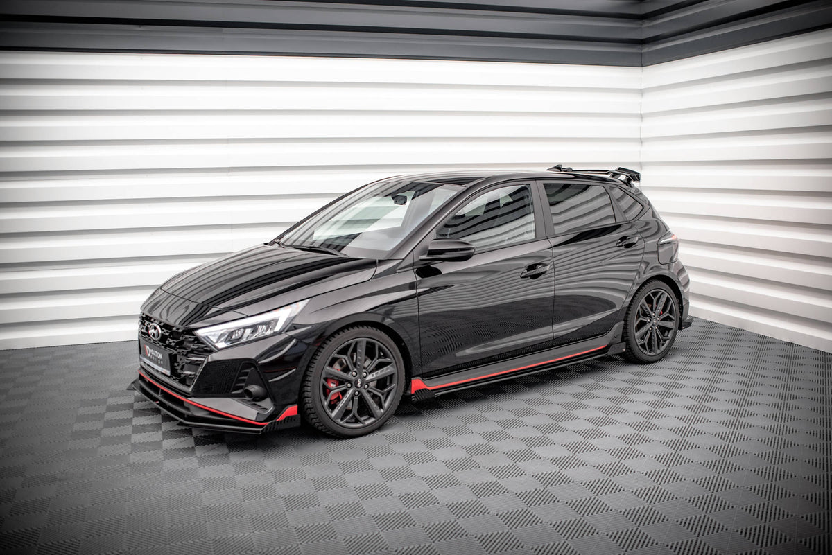 Maxton Street Pro Seitenschweller Ansatz für + Flaps Hyundai I20 N Mk3 schwarz Hochglanz