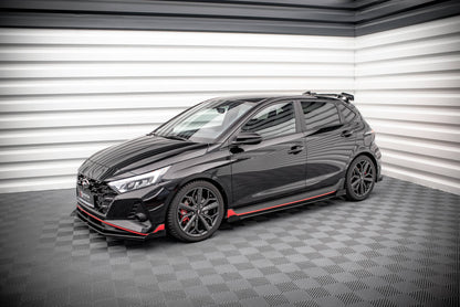 Maxton Street Pro Seitenschweller Ansatz für + Flaps Hyundai I20 N Mk3 schwarz Hochglanz