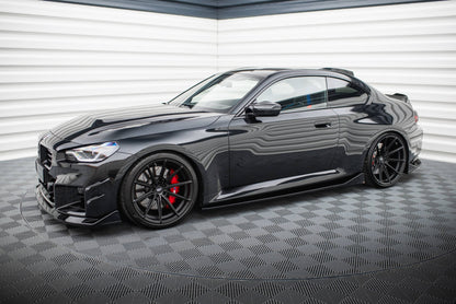 Maxton Seitenschweller Ansatz für V.4 BMW M2 G87 schwarz Hochglanz