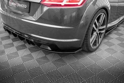 Maxton Heck Ansatz Flaps Diffusor V.2 für Audi TT S-Line 8S schwarz Hochglanz