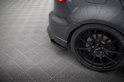 Maxton Heck Ansatz Flaps Diffusor V.2 für Audi S3 / A3 S-Line Sportback 8V Facelift schwarz Hochglanz