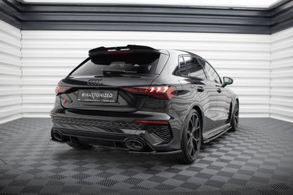 Maxton Heck Ansatz Flaps Diffusor V.1 für Audi RS3 Sportback 8Y schwarz Hochglanz