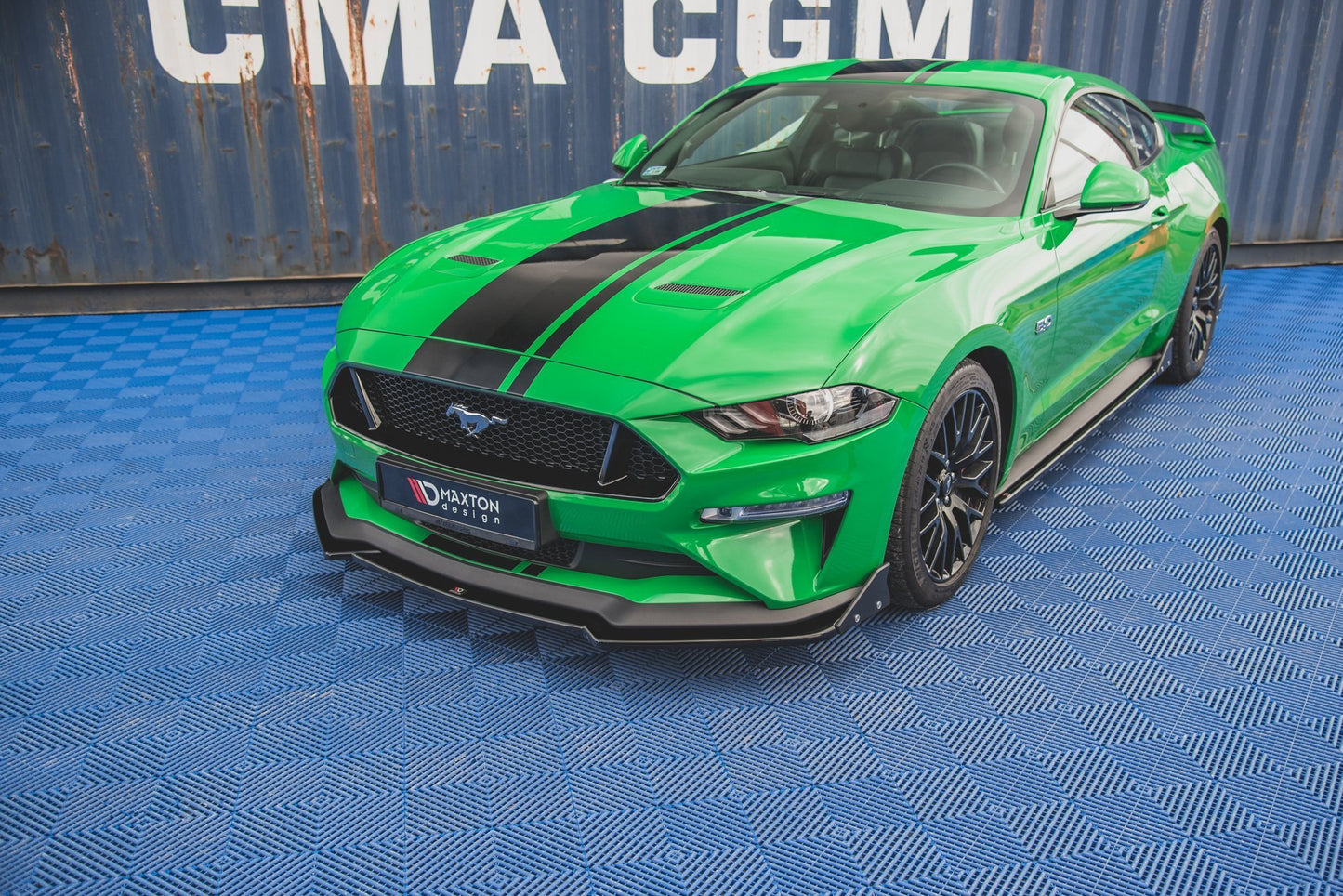 Maxton Front Ansatz V.1 +Flaps für Ford Mustang GT Mk6 Facelift