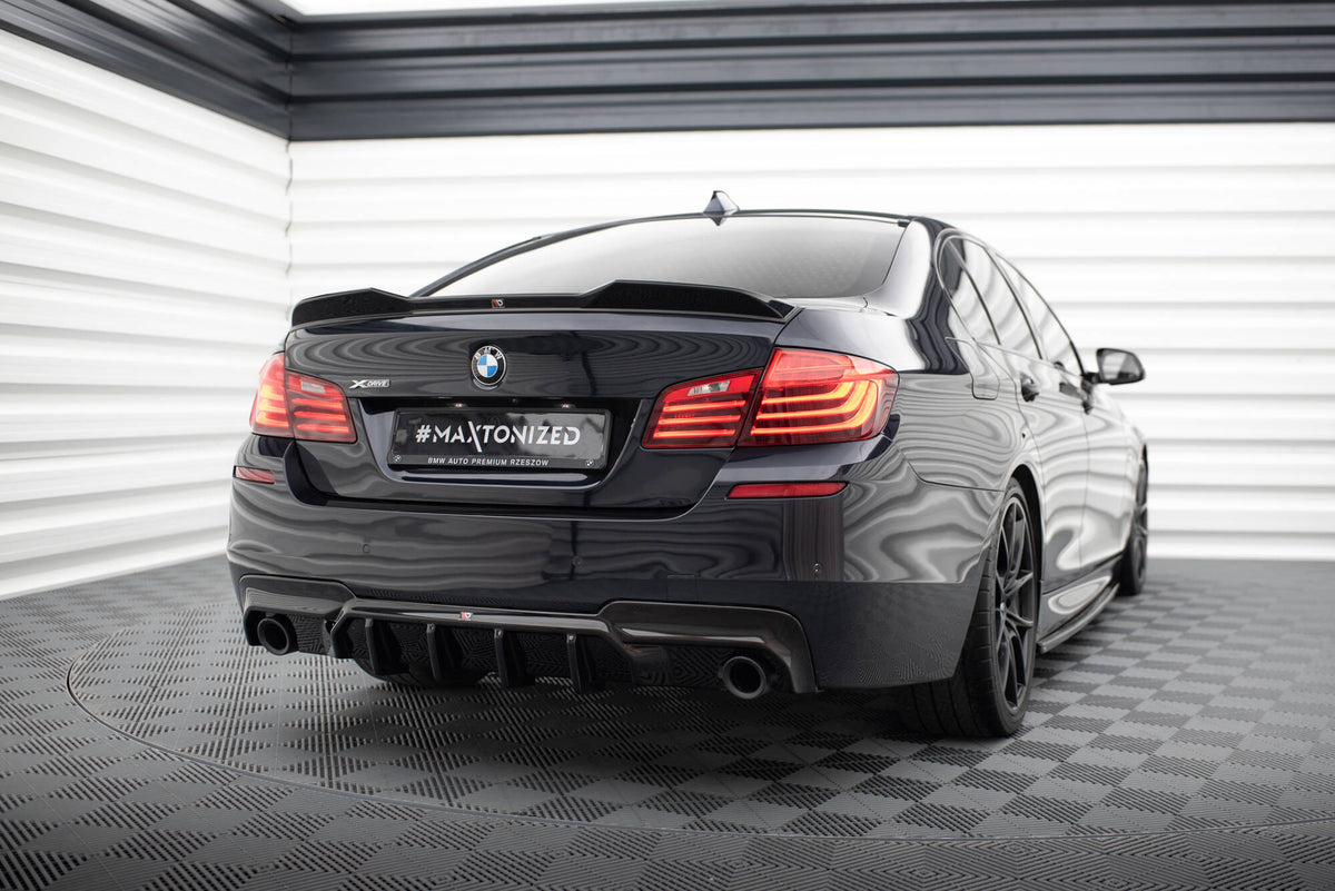 Maxton Diffusor Heck Ansatz V.2 für BMW 5er M-Paket F10 (Version mit zwei Einzelauspuffanlagen)