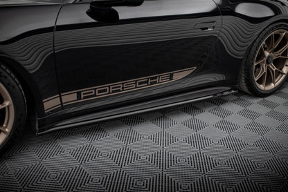 Maxton Seitenschweller Ansatz für Porsche 911 992 GT3 schwarz Hochglanz