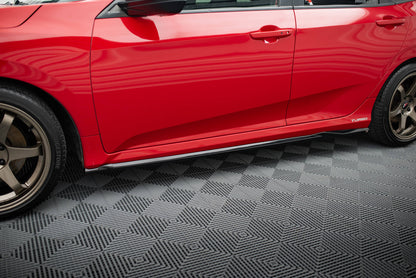 Maxton Seitenschweller Ansatz für Honda Civic SI Mk10 schwarz Hochglanz