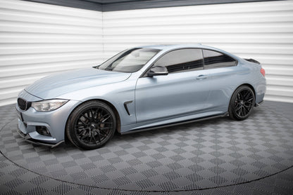 Maxton Seitenschweller Ansatz für V.2 für BMW 4er Coupe / Gran Coupe / Cabrio M-Paket F32 / F36 / F33 schwarz Hochglanz