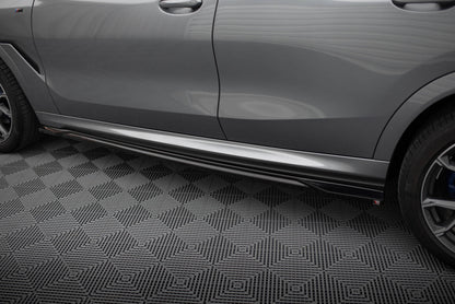 Maxton Seitenschweller Ansatz für V.2 für BMW X6 M-Paket G06 Facelift schwarz Hochglanz
