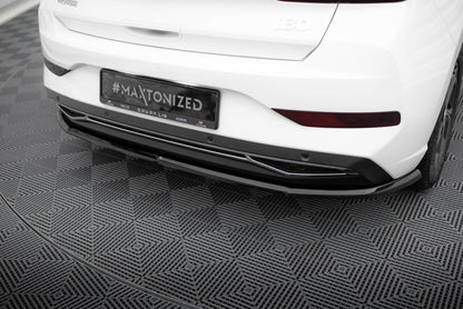 Maxton Zentrale Hinten Splitte Hyundai I30 Mk3 Facelift schwarz Hochglanz