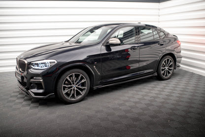 Maxton Seitenschweller Ansatz für V.2 für BMW X4 M-Paket G02 schwarz Hochglanz