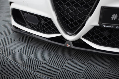 Maxton Front Ansatz für Alfa Romeo Giulia Quadrifoglio schwarz Hochglanz
