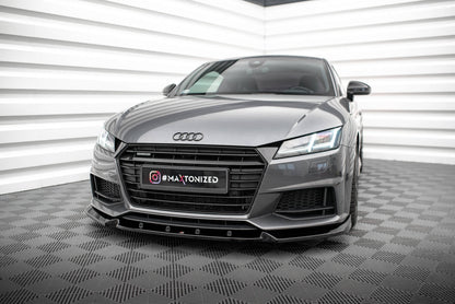 Maxton Front Ansatz V.2 für Audi TT S / S-Line 8S schwarz Hochglanz
